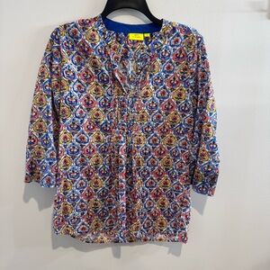 Roller Rabbit Akar Anjali Printed Blouse size small